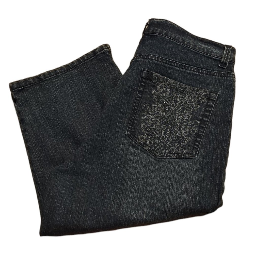 G Vanderbilt All Around Slimming Effect Amanda Stretch Denim Skimmer Cap…
